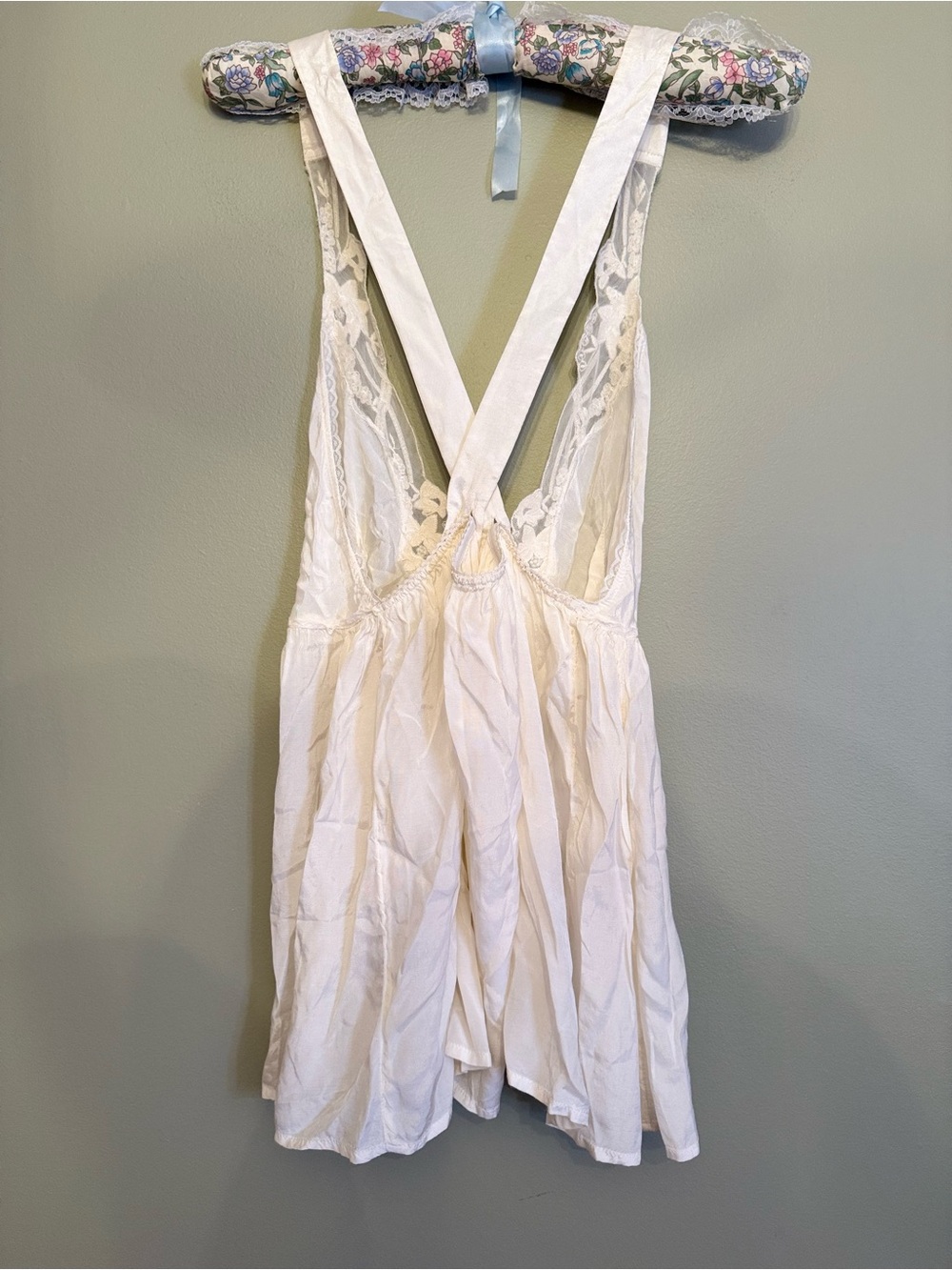 Free People Lizzy Lace Babydoll Tank - Champagne Dream Cream - Size Large - Picture 10 of 12